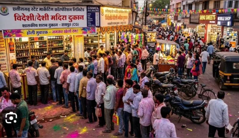 'Madhushala' sets new record in Chhattisgarh: Record-breaking liquor sales on Holi, liquor worth Rs 179 crore sold in 2 days, Excise Department, Raipur, Khabargali