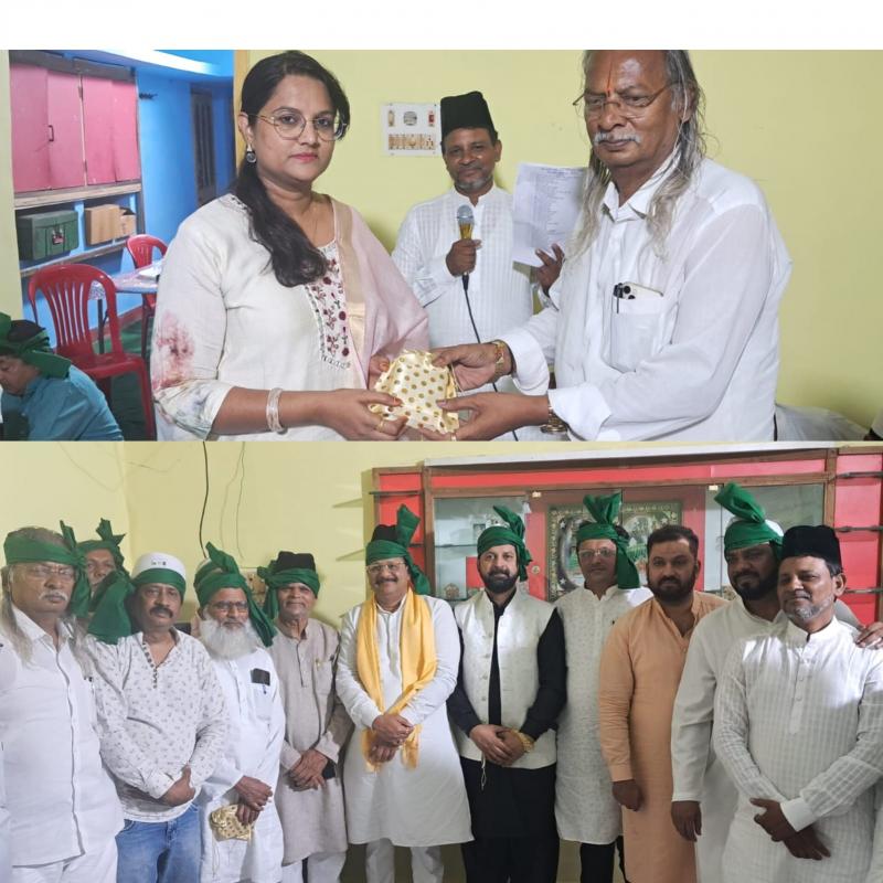 Preparations for the 60th Urs of Hazrat Syed Khaki Shah Wali Rahmatullah Aleh in Madarwada, Urs Committee meeting held with communal harmony, Khiraj-e-Aqidat and prayers for peace and brotherhood in the country, Haj pilgrims honored, Chairman of Chhattisgarh State Haj Committee Mr. Mirza Ejaz Baig, Chairman of Seerat Committee Mr. Sohail Sethi, Managing Director of Vedic News Channel Syed Salma, Raipur, Chhattisgarh, Khabargali