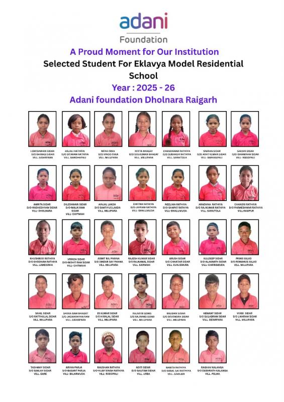 Tamnar children get a new lease of life, 39 selected from Adani Foundation's coaching centre, initiative of Gare Palma-3, Gare Palma-2 and Palma Mining Project, 87 selected in prestigious residential schools in three years, Raigarh, Khabargali