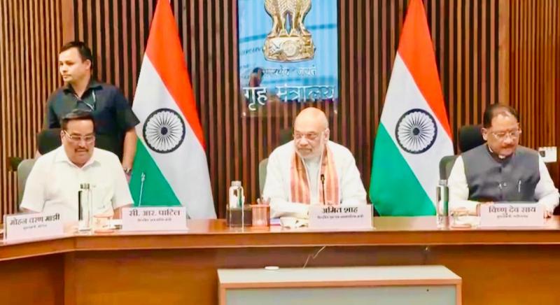 Chief Ministers of Chhattisgarh and Odisha present their respective viewpoints; meeting held under the chairmanship of Union Home Minister Shah. latest News hindi News raipur news khabargali 