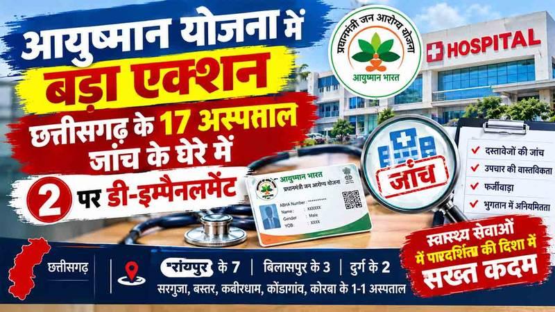 Ayushman Yojana, Ayushman Yojana Chhattisgarh, Raipur News, Chhattisgarh Health Department, Hospital Checkup, Khabargali